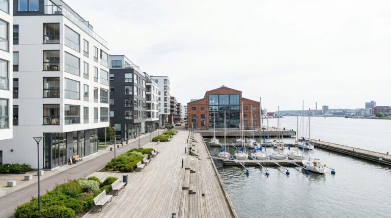 Byggfirma Hisingen — bostadsområde vid Eriksberg, Göteborg